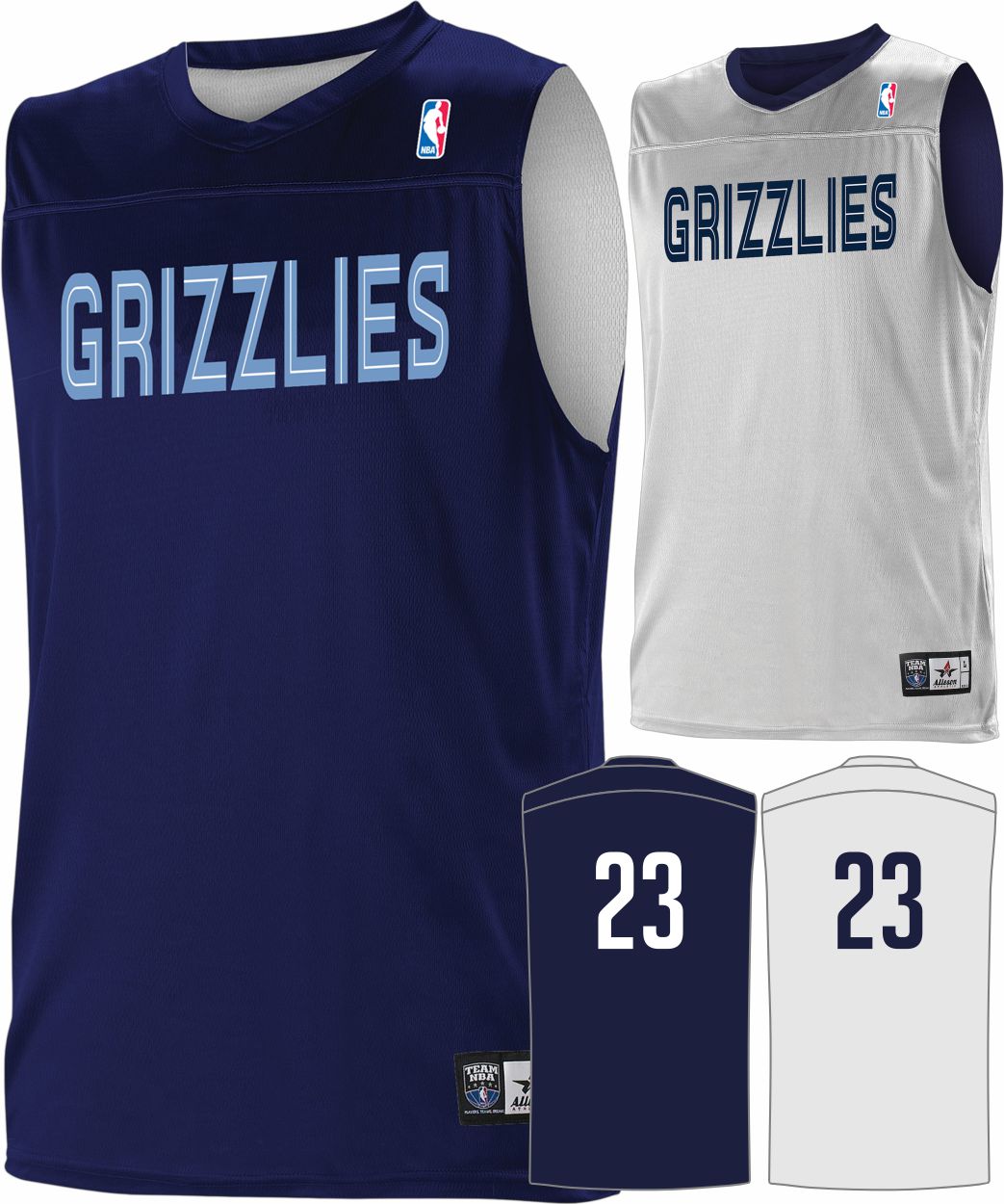 Alleson NBA Team Reversible Custom Basketball Jersey, color: NBA-Grizzlies