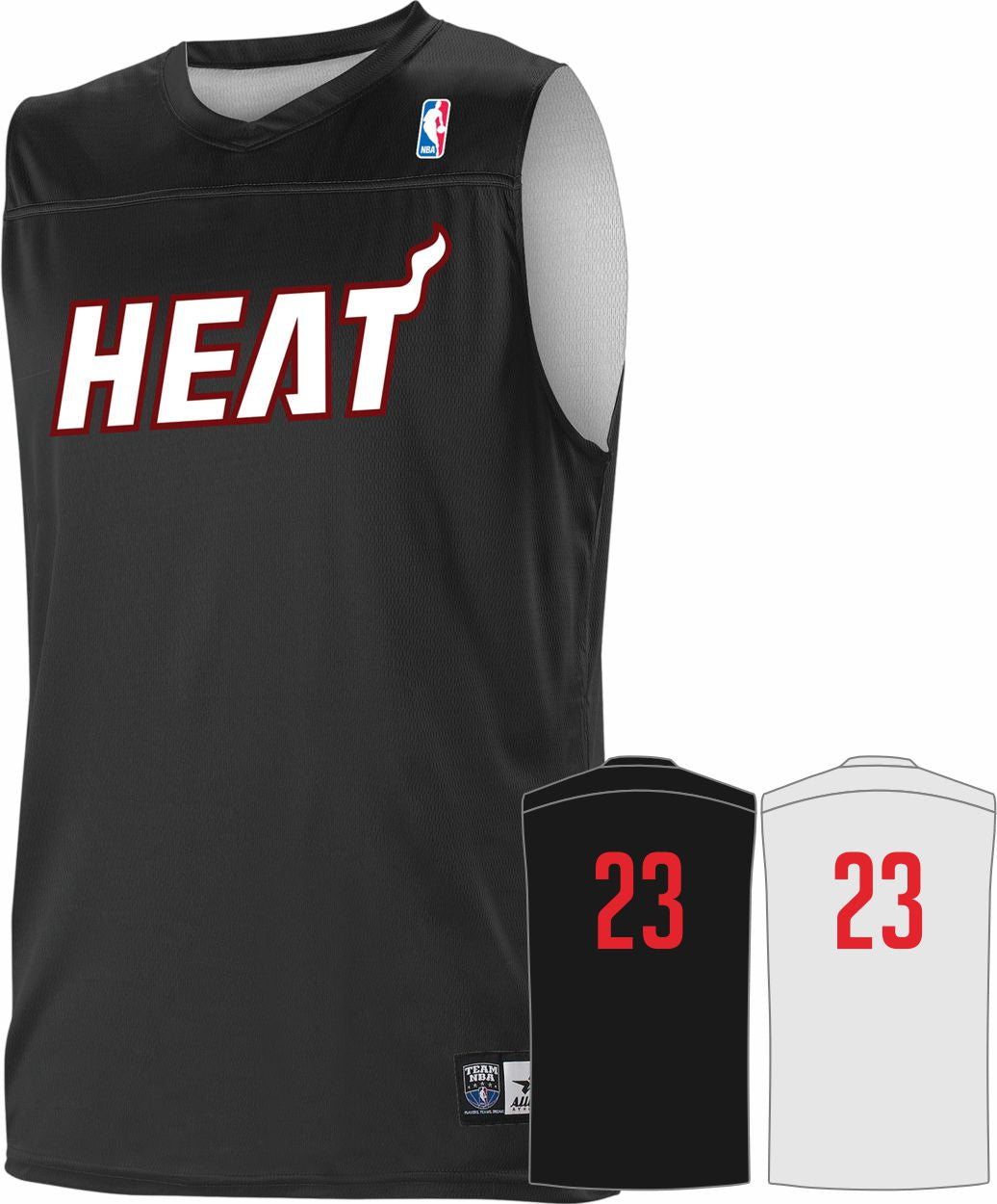 Alleson NBA Team Reversible Custom Basketball Jersey, color: NBA-Heat