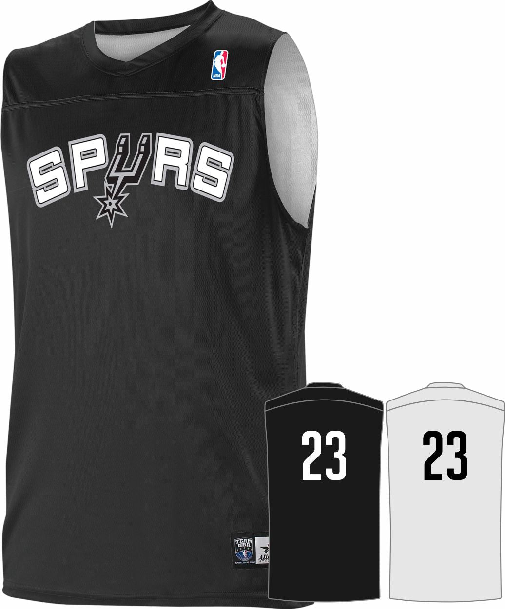 Alleson NBA Team Reversible Custom Basketball Jersey, color: NBA-Spurs
