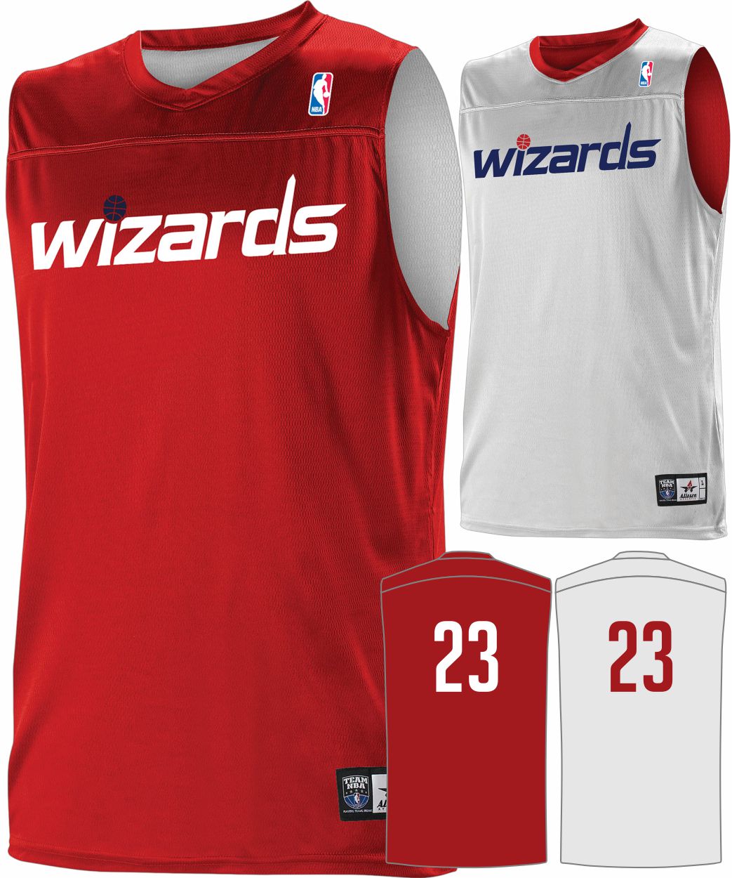 Alleson NBA Team Reversible Custom Basketball Jersey, color: NBA-Wizards
