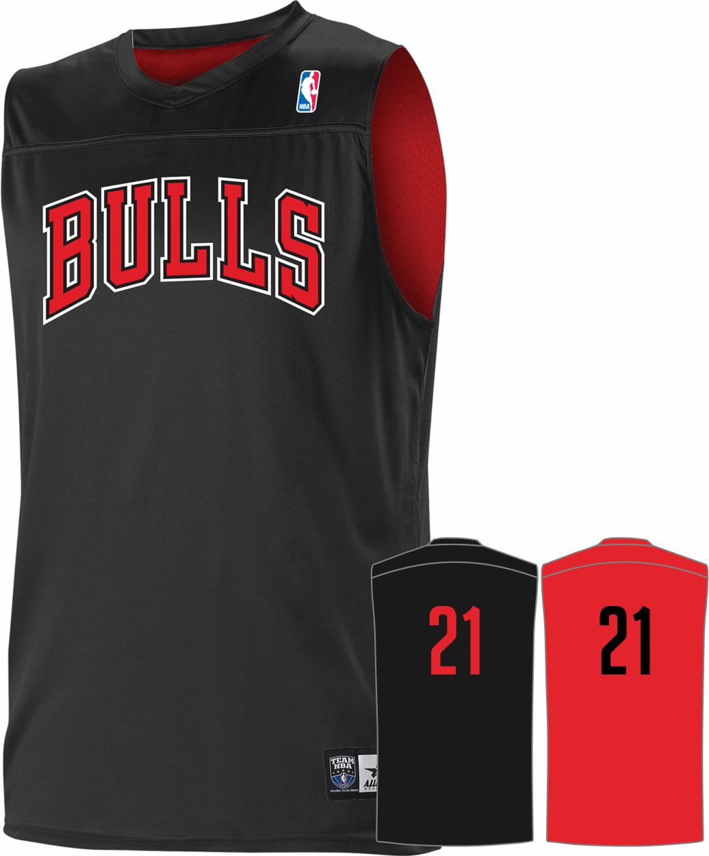 Alleson NBA Team Reversible Custom Basketball Jersey, color: NBA-Bulls