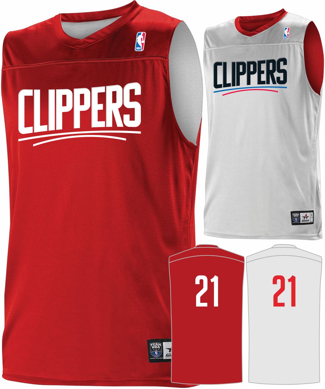 Alleson NBA Team Reversible Custom Basketball Jersey, color: NBA-Clippers