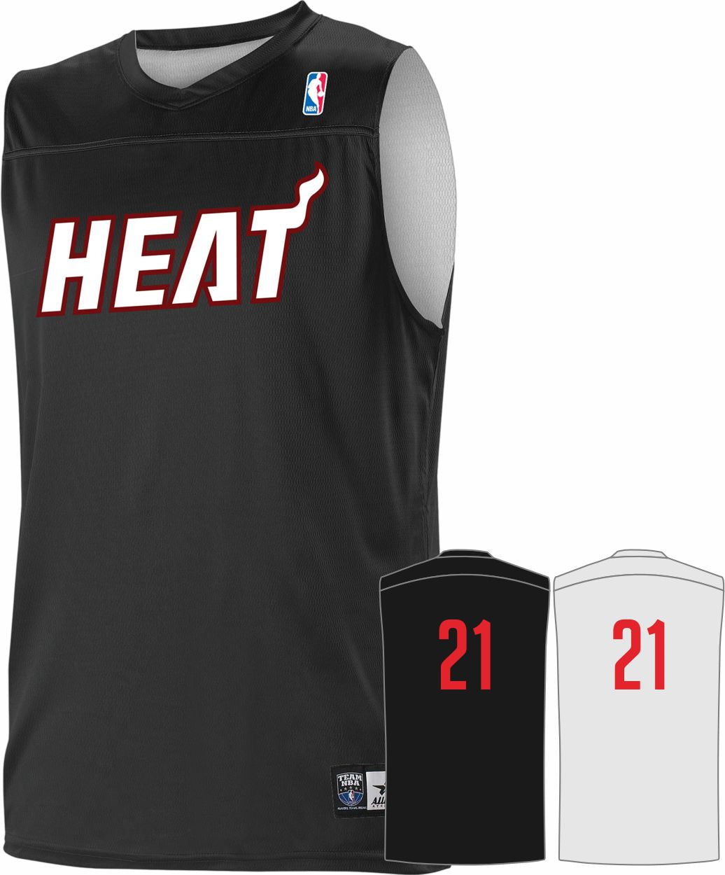Alleson NBA Team Reversible Custom Basketball Jersey, color: NBA-Heat