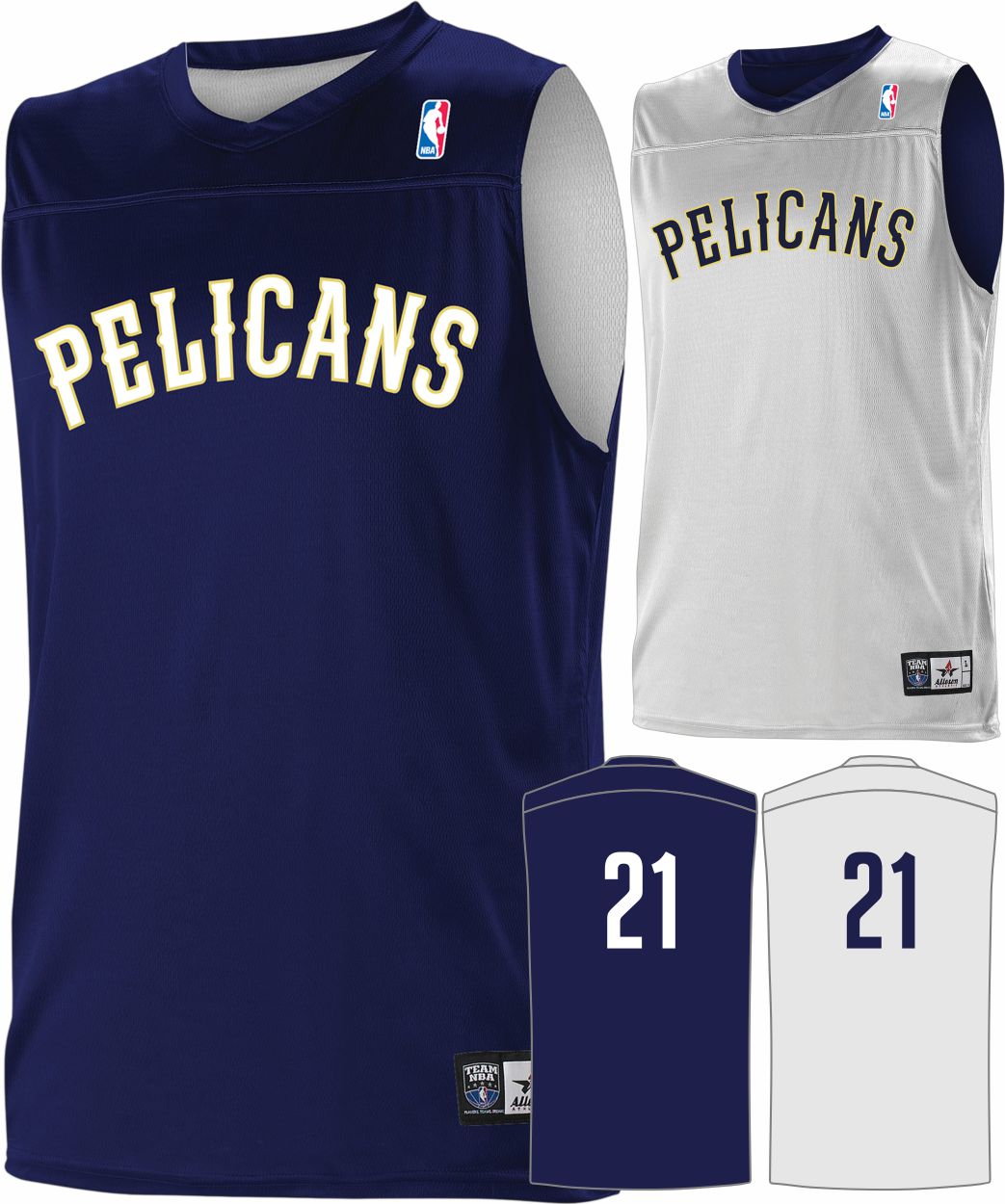 Alleson NBA Team Reversible Custom Basketball Jersey, color: NBA-Pelicans