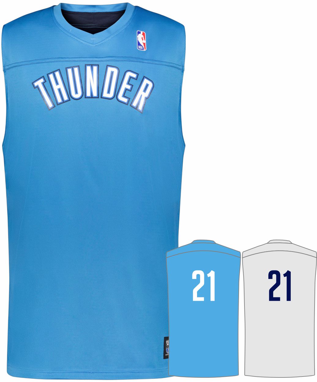 Alleson NBA Team Reversible Custom Basketball Jersey, color: NBA-Thunder