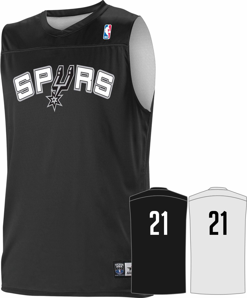 Alleson NBA Team Reversible Custom Basketball Jersey, color: NBA-Spurs