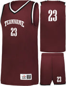 Alleson Retro Custom Basketball Uniform, color: Maroon/Black/White