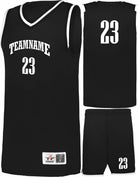 Alleson Retro Custom Basketball Uniform, color: Black/Black/White