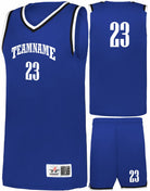 Alleson Retro Custom Basketball Uniform, color: Royal/Black/White