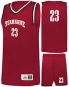 Alleson Retro Custom Basketball Uniform, color: Red/Black/White