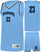 Alleson Retro Custom Basketball Uniform, color: Columbia/Black/White