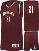 Alleson Retro Custom Basketball Uniform, color: Maroon/Black/White