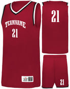 Alleson Retro Custom Basketball Uniform, color: Red/Black/White