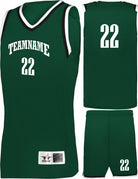 Alleson Retro Custom Basketball Uniform, color: Forest/Black/White