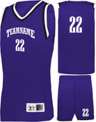 Alleson Retro Custom Basketball Uniform, color: Purple/Black/White