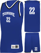 Alleson Retro Custom Basketball Uniform, color: Royal/Black/White