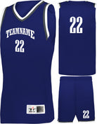 Alleson Retro Custom Basketball Uniform, color: Navy/Graphite/White