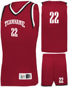 Alleson Retro Custom Basketball Uniform, color: Red/Black/White