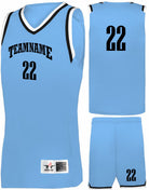 Alleson Retro Custom Basketball Uniform, color: Columbia/Black/White