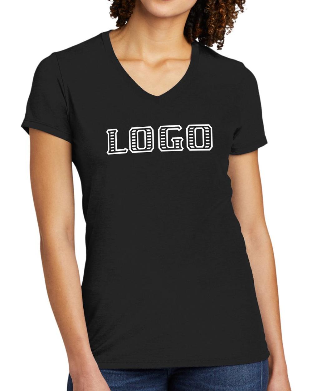 Allmade Women's Tri-Blend S/S V-Neck Custom T-Shirt, color: Deep Black