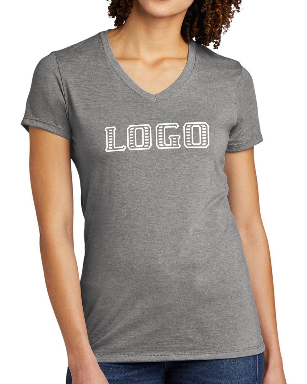 Allmade Women's Tri-Blend S/S V-Neck Custom T-Shirt, color: Aluminum Grey