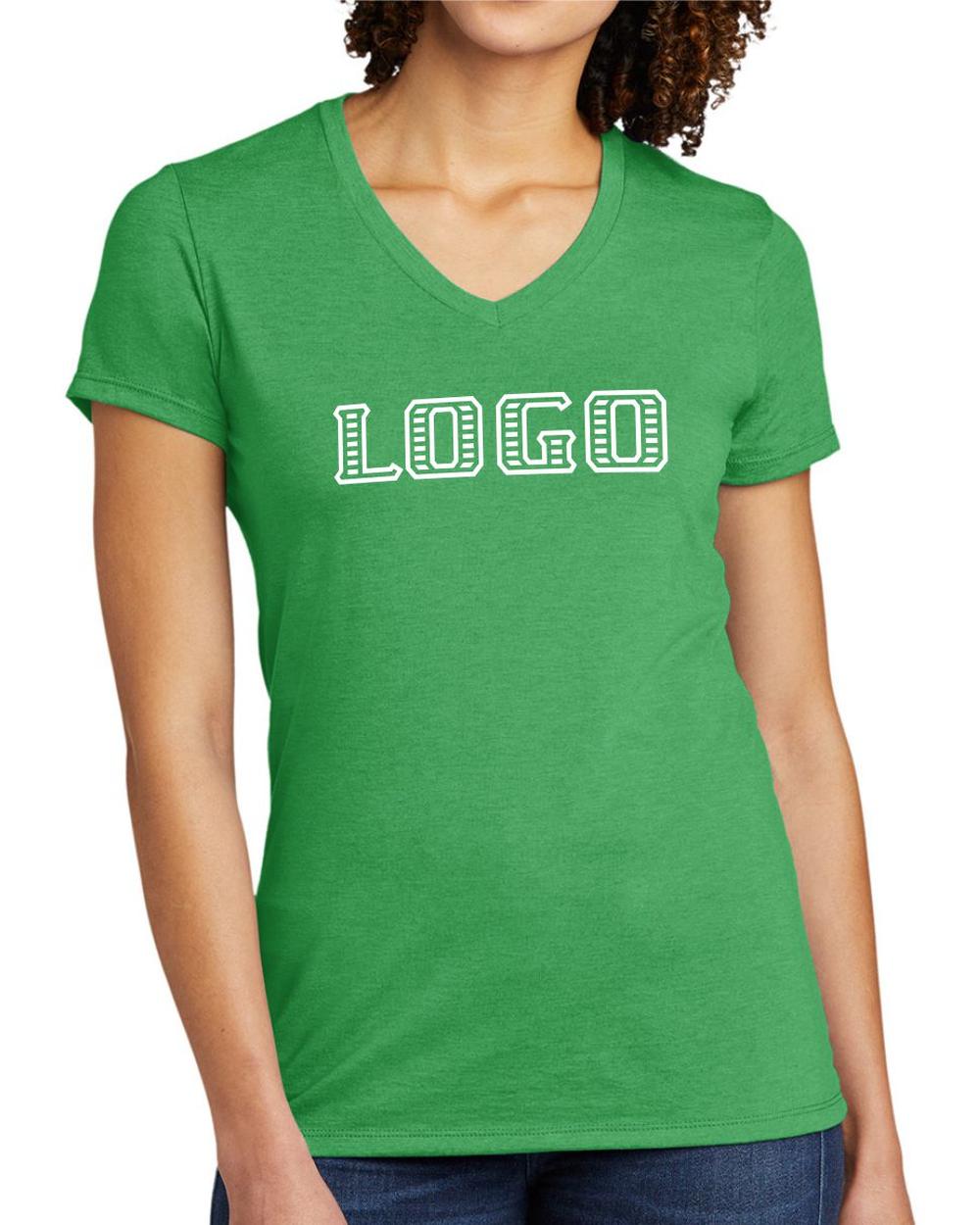 Allmade Women's Tri-Blend S/S V-Neck Custom T-Shirt, color: Enviro Green