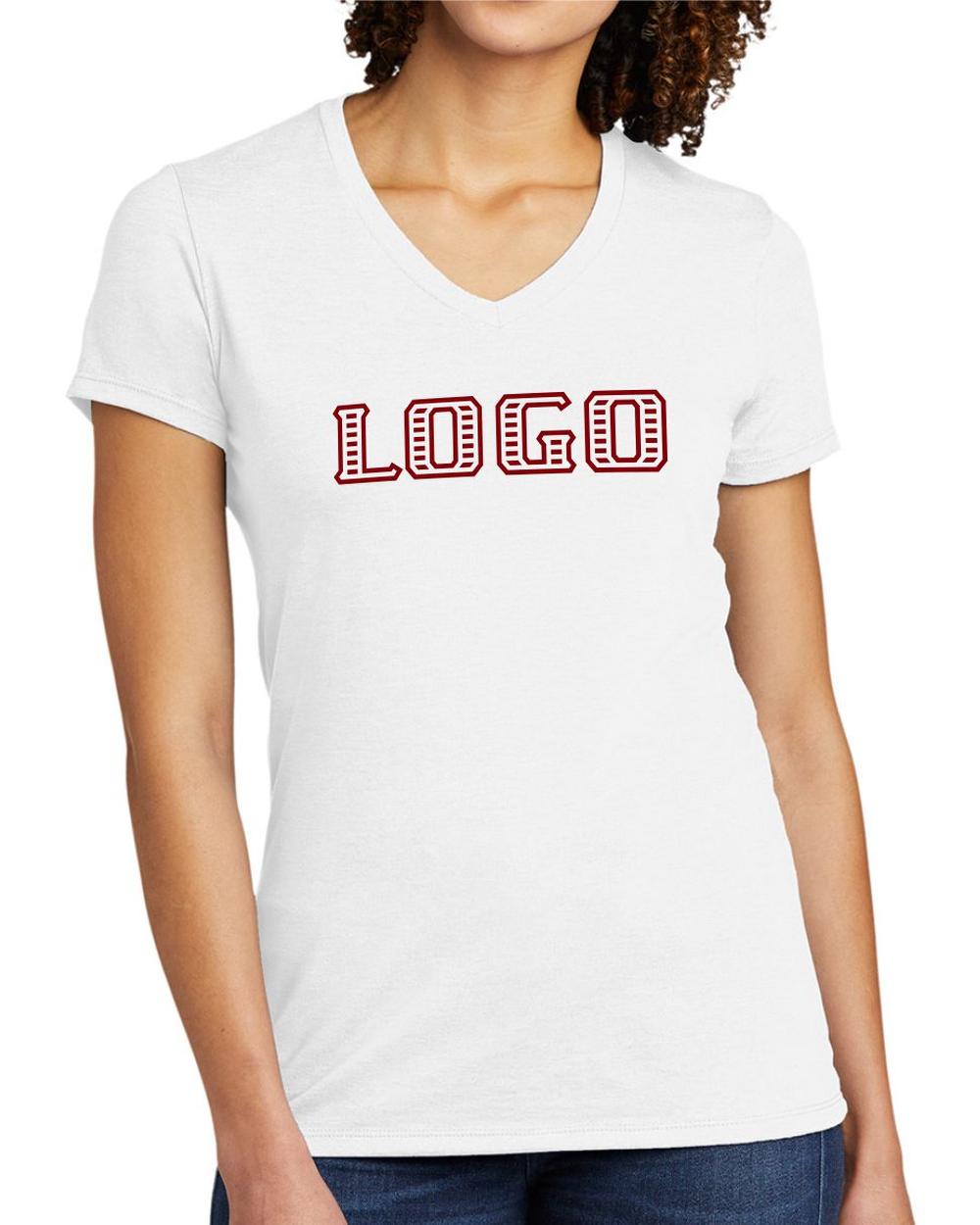 Allmade Women's Tri-Blend S/S V-Neck Custom T-Shirt, color: Fairly White