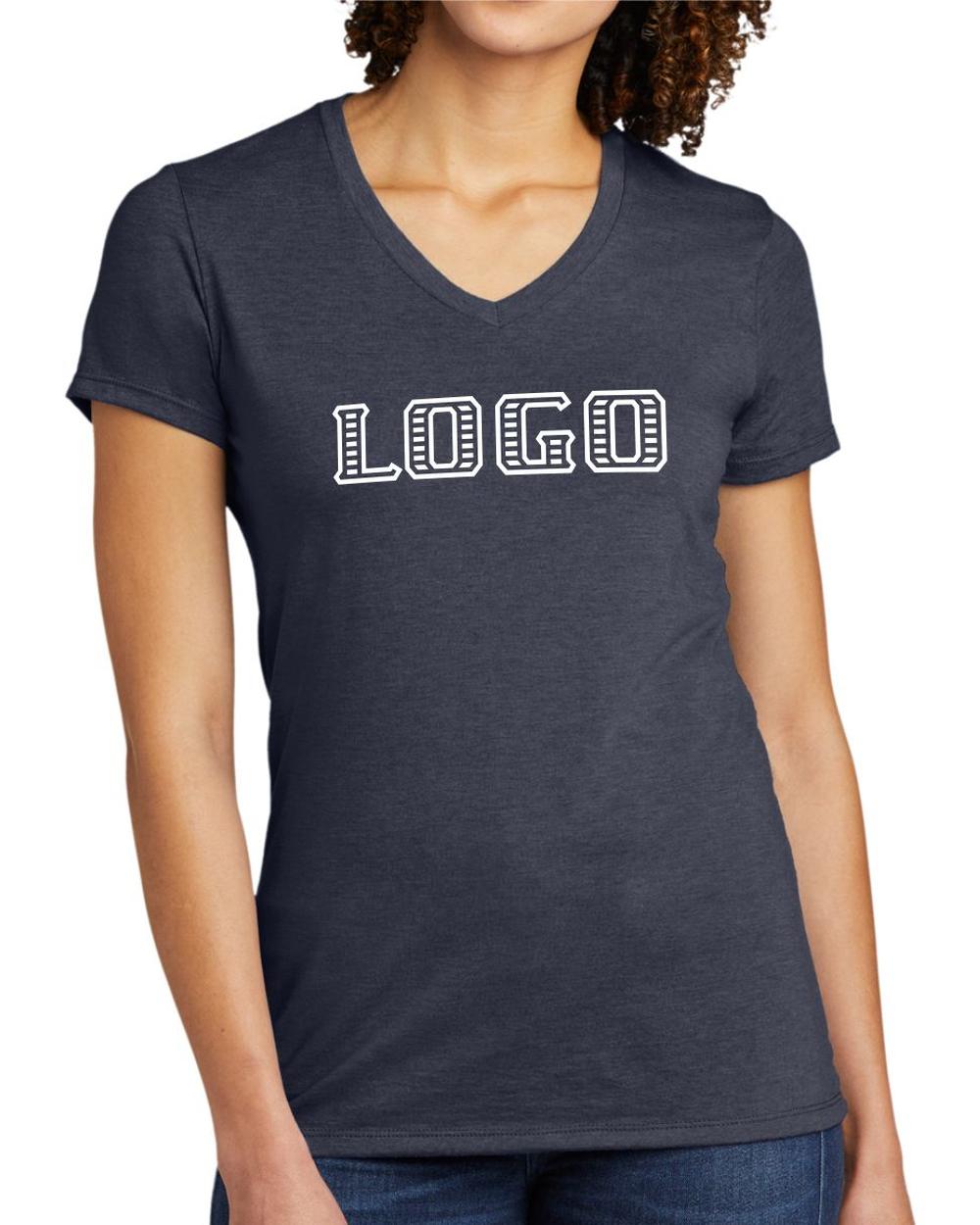 Allmade Women's Tri-Blend S/S V-Neck Custom T-Shirt, color: Rebel Blue