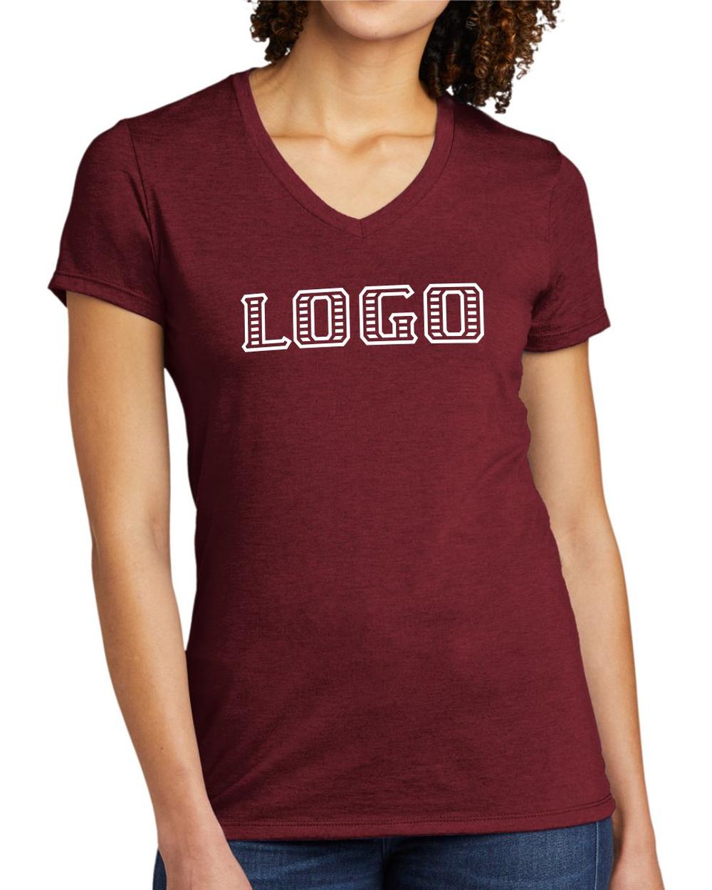 Allmade Women's Tri-Blend S/S V-Neck Custom T-Shirt, color: Vino Red