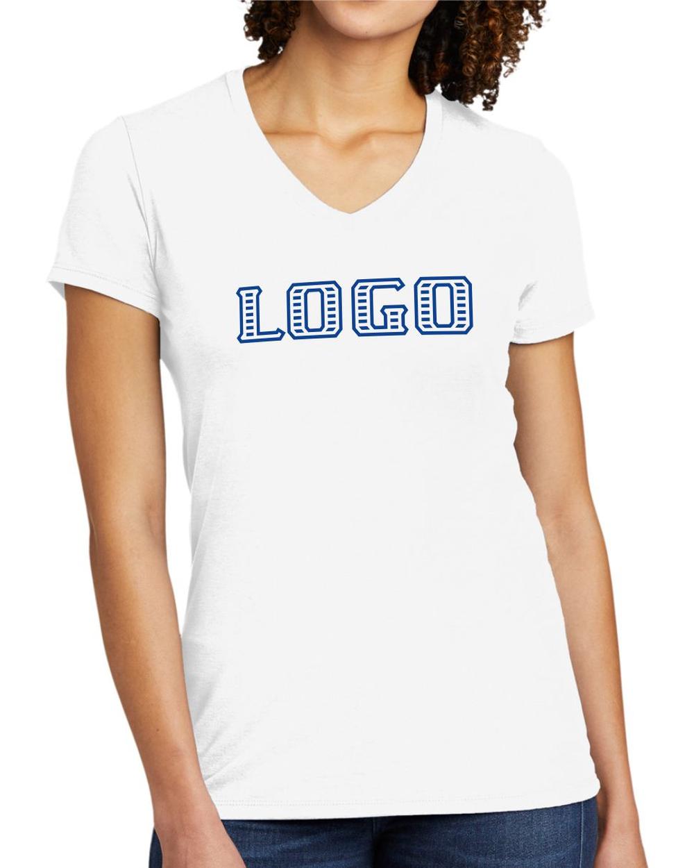 Allmade Women's Tri-Blend S/S V-Neck Custom T-Shirt, color: Bright White