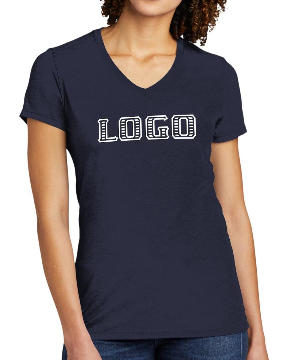 Allmade Women's Tri-Blend S/S V-Neck Custom T-Shirt, color: Night Sky Navy