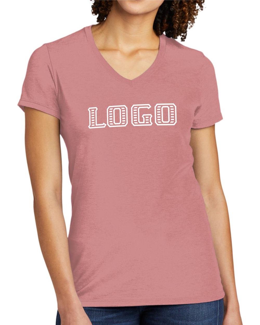 Allmade Women's Tri-Blend S/S V-Neck Custom T-Shirt, color: Vintage Rose