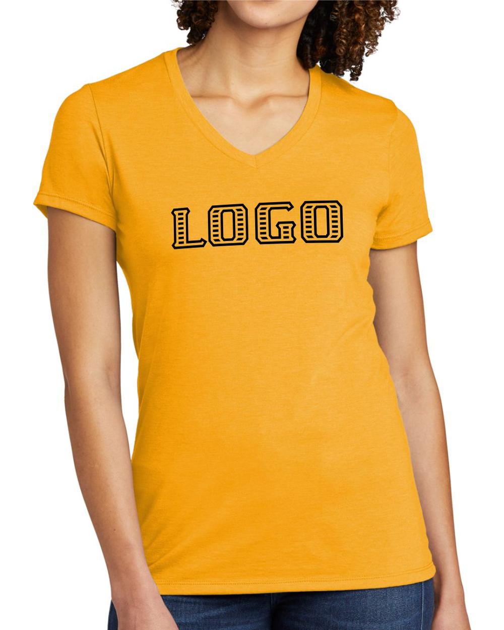 Allmade Women's Tri-Blend S/S V-Neck Custom T-Shirt, color: Orange You Fancy