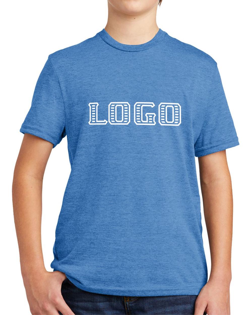 Allmade Youth Tri-Blend S/S Custom T-Shirt, color: Azure Blue