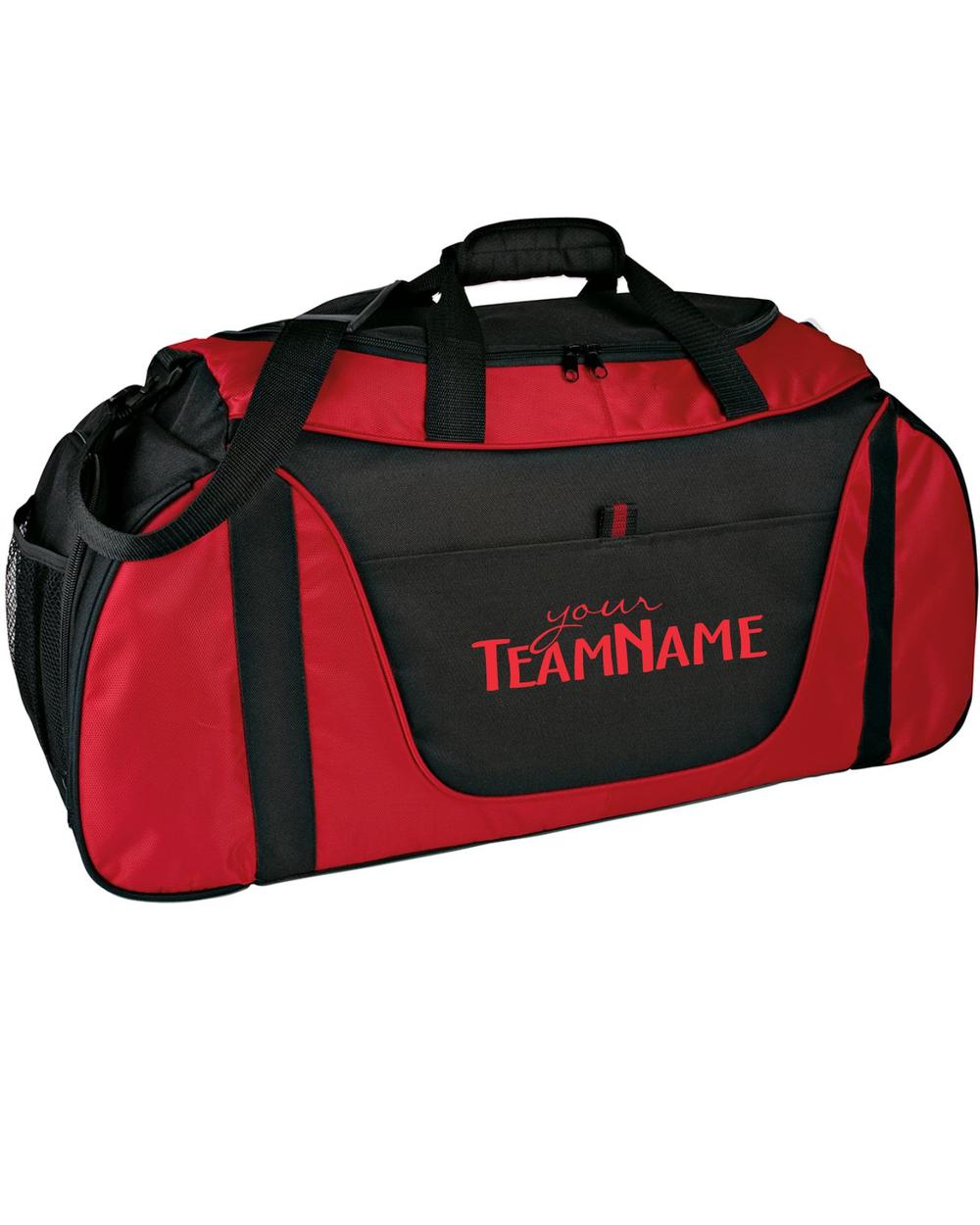 P&C Medium 2-Tone Custom-Logo Duffel Bag, color: Red/Black