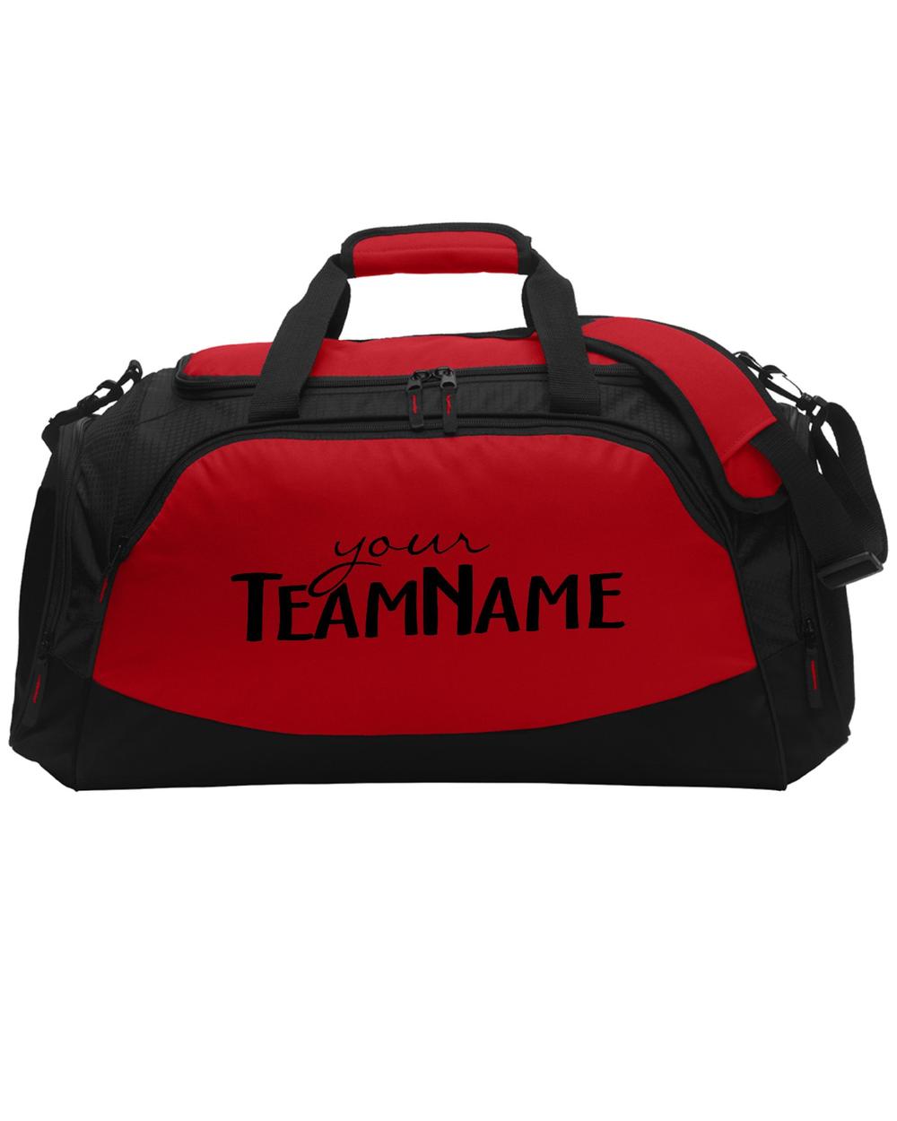 Port Authority Active Custom-Logo Duffel Bag, color: True Red/Black