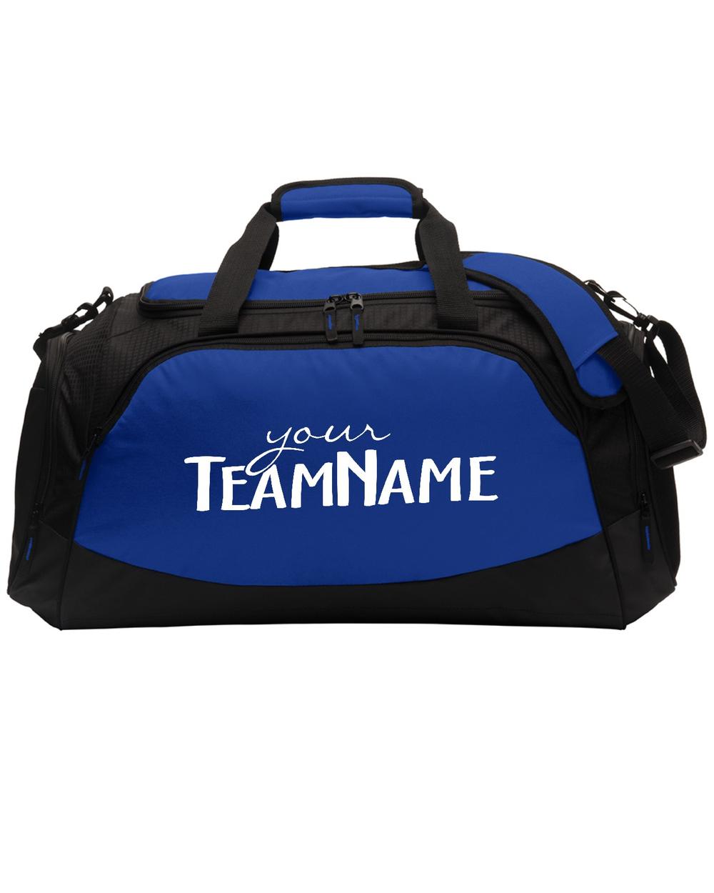 Port Authority Active Custom-Logo Duffel Bag, color: True Royal/Black