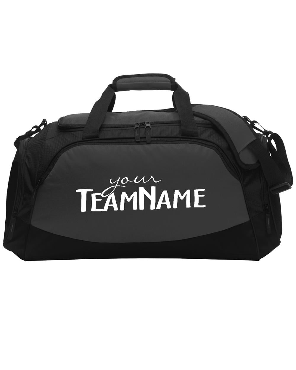 Port Authority Active Custom-Logo Duffel Bag, color: Dark Charcoal/Black