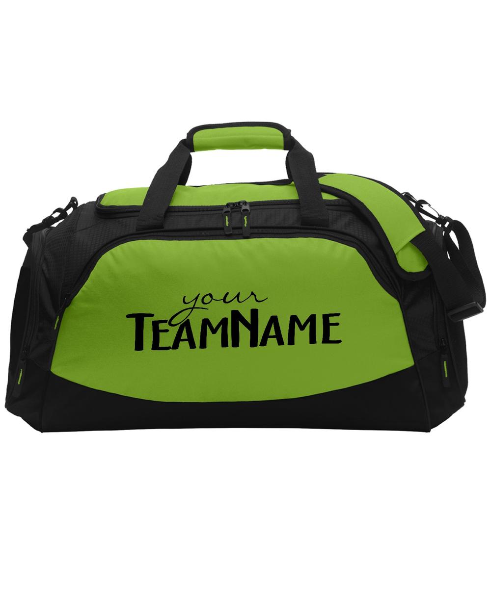 Port Authority Active Custom-Logo Duffel Bag, color: Lime Shock/Black