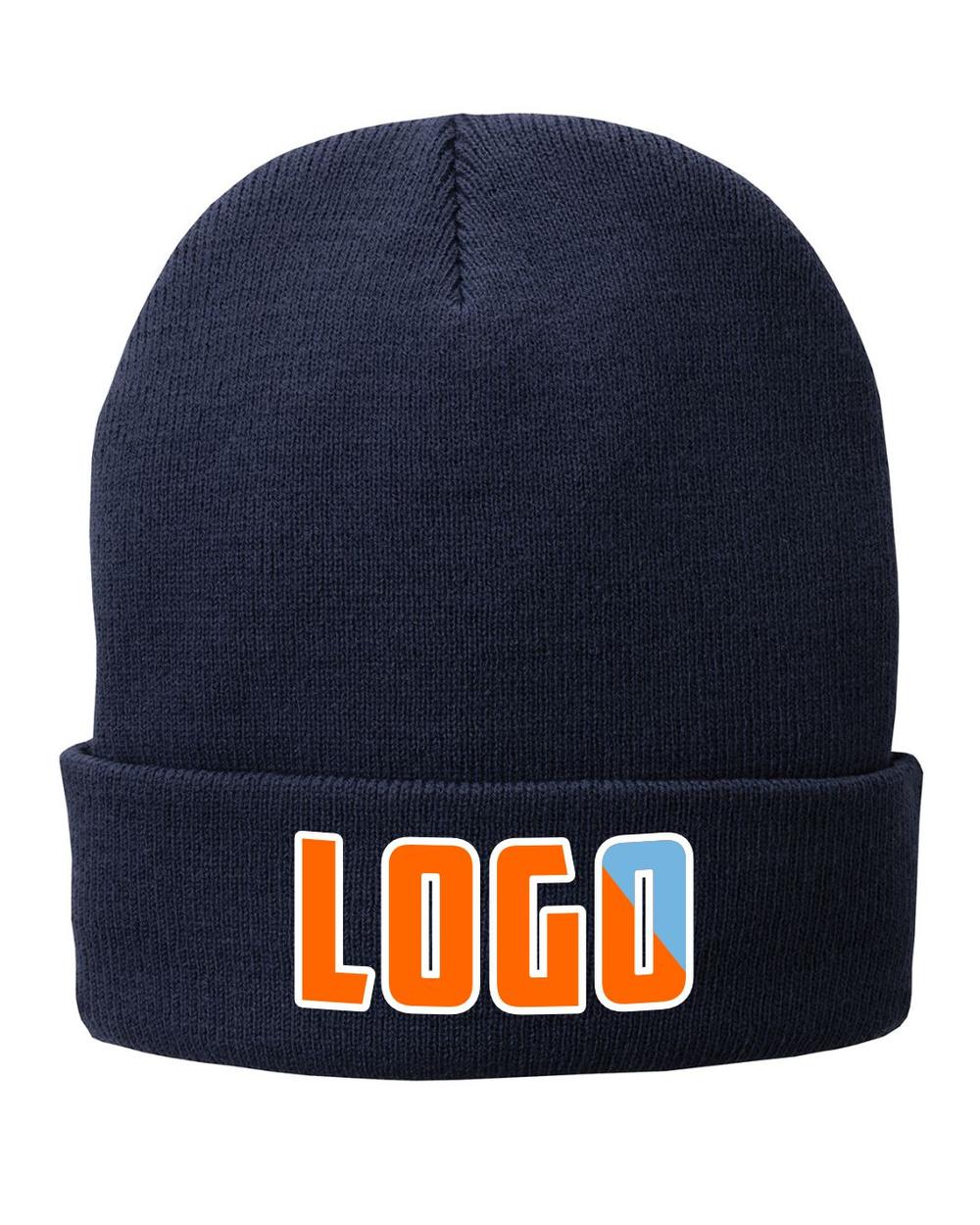 P&C Fleece-Lined Knit Custom Beanie Hat, color: Navy