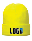 P&C Fleece-Lined Knit Custom Beanie Hat, color: Neon Yellow
