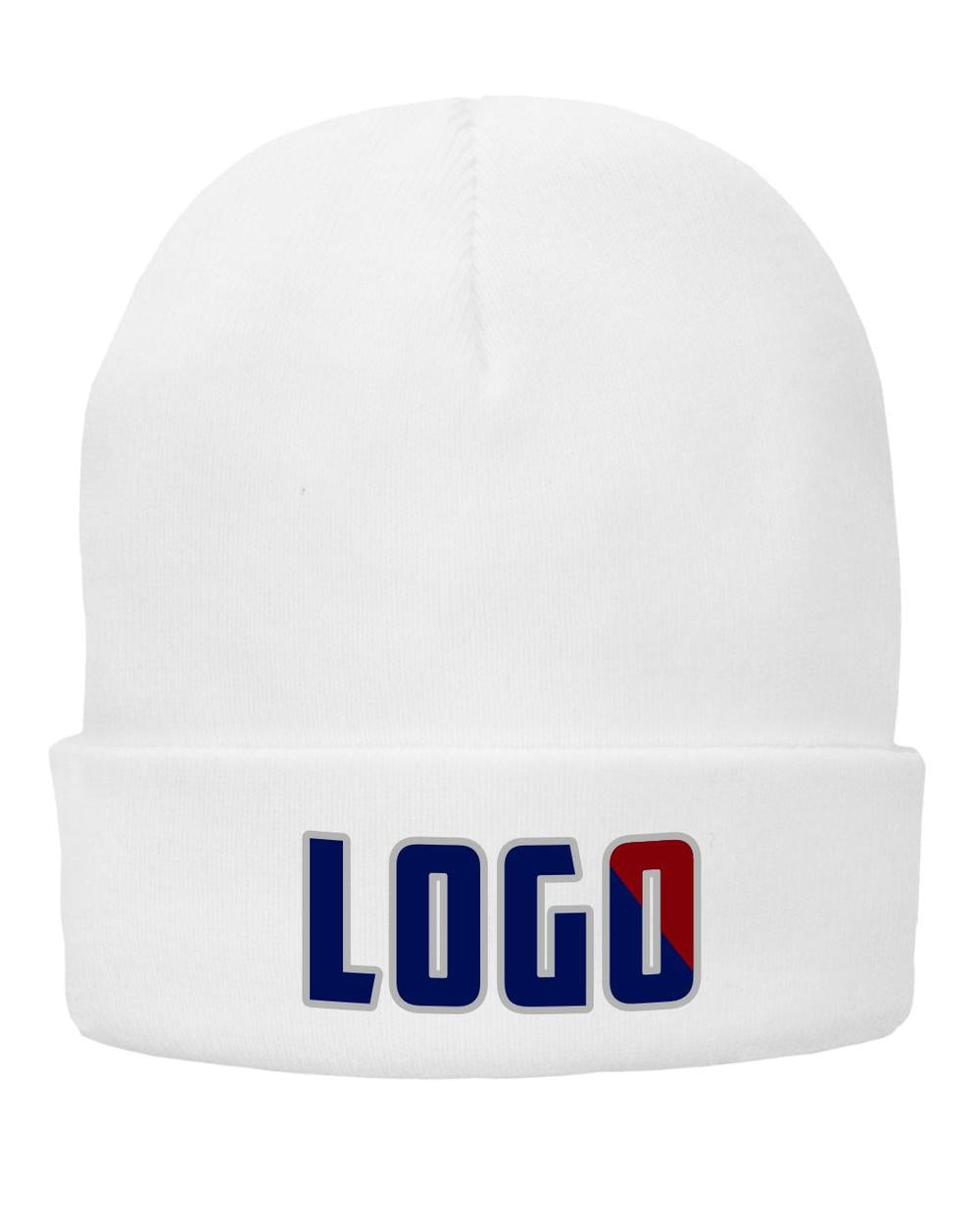 P&C Fleece-Lined Knit Custom Beanie Hat, color: White