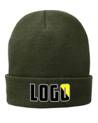 P&C Fleece-Lined Knit Custom Beanie Hat, color: Olive Drab Green