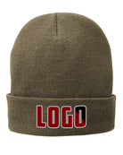 P&C Fleece-Lined Knit Custom Beanie Hat, color: Coyote Brown