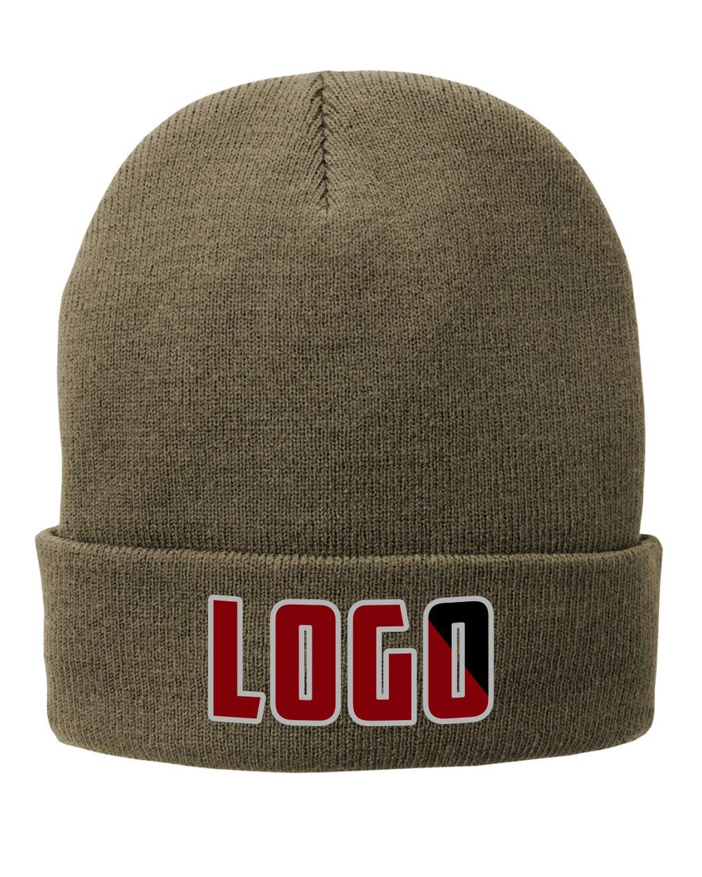 P&C Fleece-Lined Knit Custom Beanie Hat, color: Coyote Brown