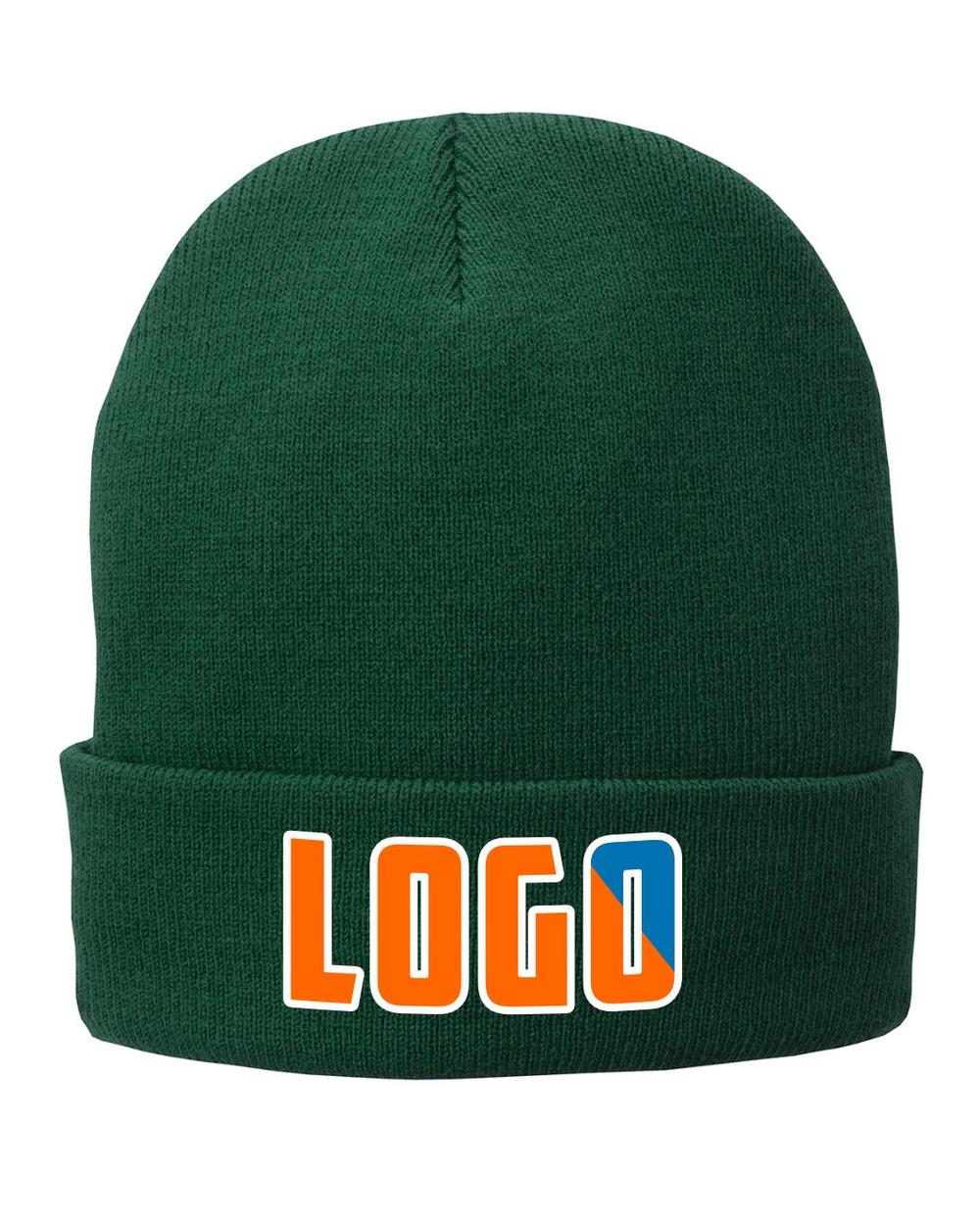 P&C Fleece-Lined Knit Custom Beanie Hat, color: Athletic Green