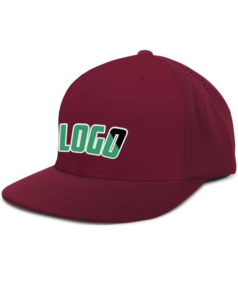 Pacific Perforated F3 Performance FlexFit Flat Custom Cap, color: Maroon