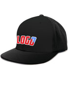 Pacific Perforated F3 Performance FlexFit Flat Custom Cap, color: Black
