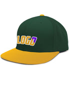 Pacific Perforated F3 Performance FlexFit Flat Custom Cap, color: Dark Green/Gold