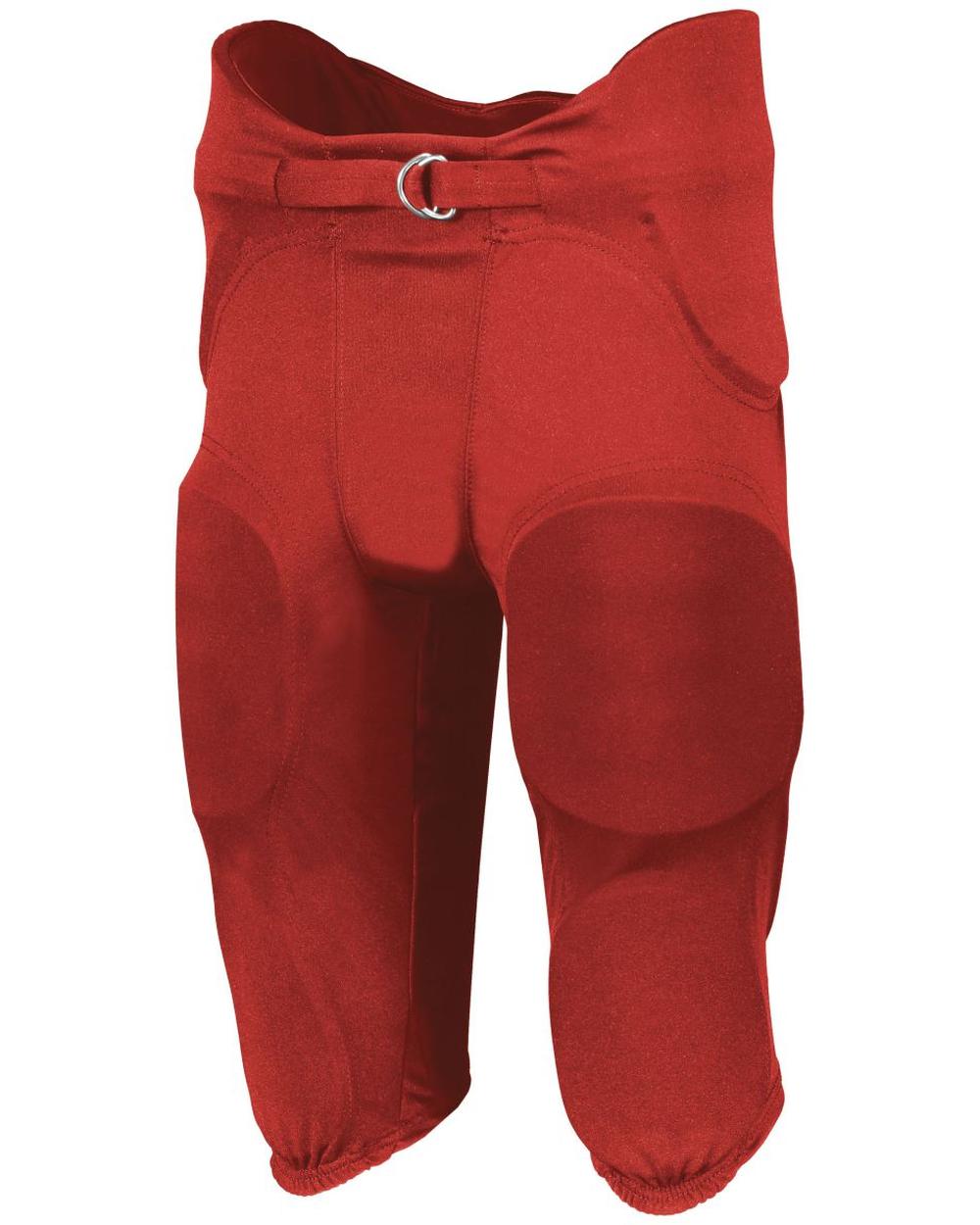 Russell Youth Integrated 7-Piece Pad Football Pant, color: Red